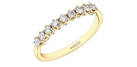 14K Yellow Gold 0.36cttw Canadian Diamond Ring - size 6.5