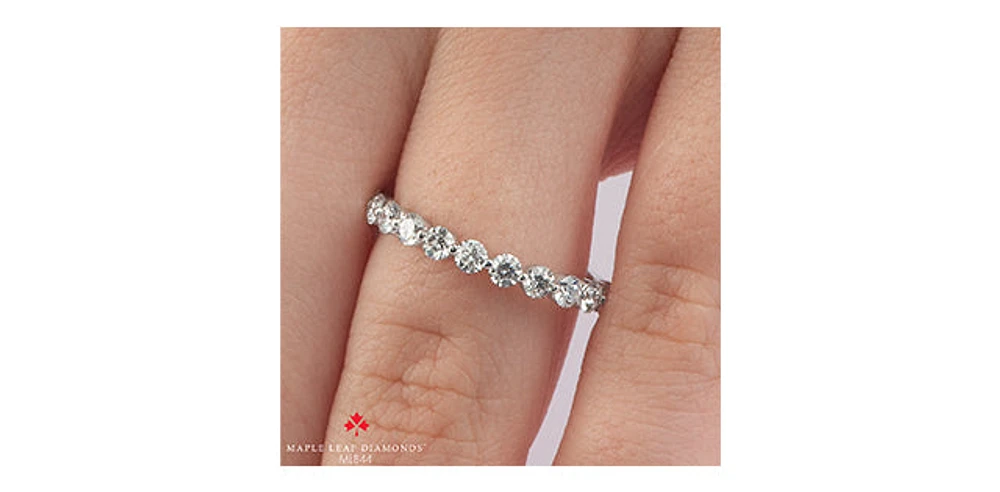 18K White Gold & Palladium Alloy (hypoallergenic) 1.00cttw Canadian Diamond Band