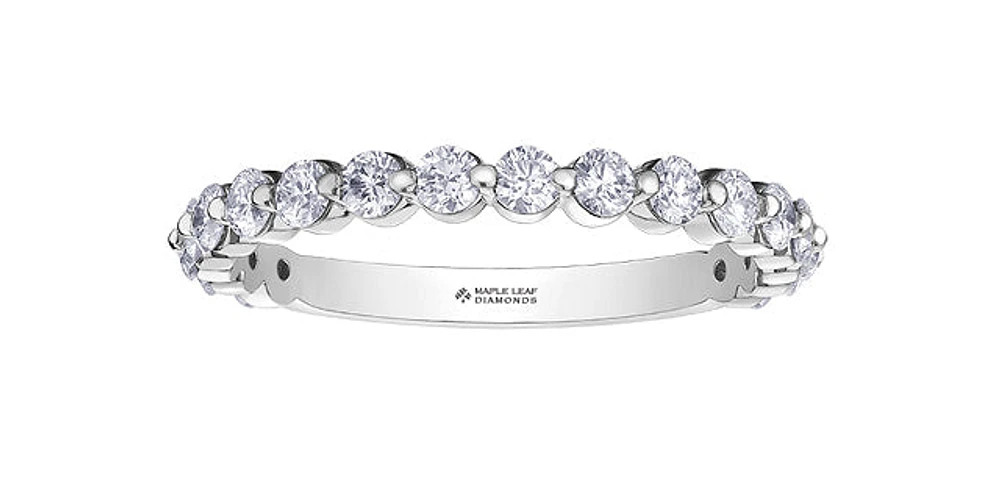 18K White Gold & Palladium Alloy (hypoallergenic) 0.75cttw Canadian Diamond Band