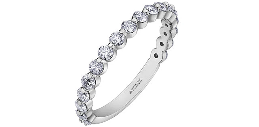 18K White Gold & Palladium Alloy (hypoallergenic) 0.75cttw Canadian Diamond Band