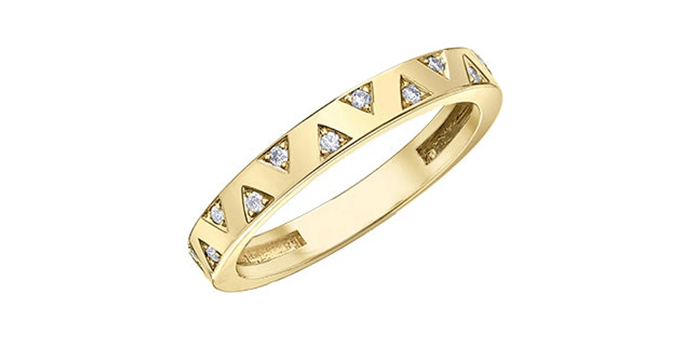 10K Yellow Gold 0.10cttw Diamond Band