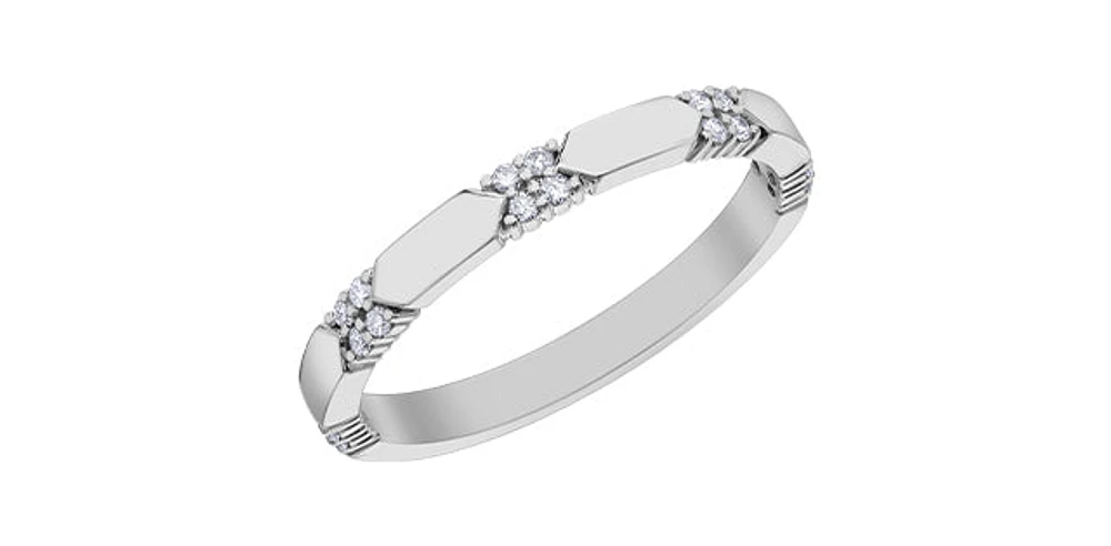 10K White Gold 0.12cttw Diamond Ring