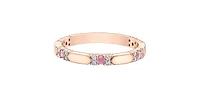 10K Rose Gold Pink Sapphire & Diamond Ring, size 5.75 - 4.5