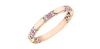 10K Rose Gold Pink Sapphire & Diamond Ring, size 5.75 - 4.5