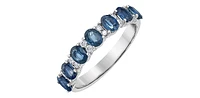 10K White Gold Sapphire & Diamond Ring, size 6.5