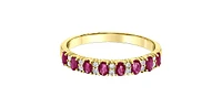 10K Yellow Gold 3x2 mm Ruby and 0.084 cttw Diamond Ring - 4