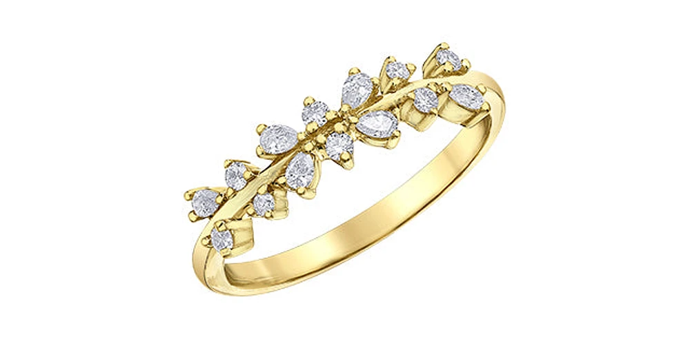 14K Yellow Gold 0.25cttw Diamond Ring