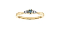 10K Yellow Gold Sapphire & Diamond Ring