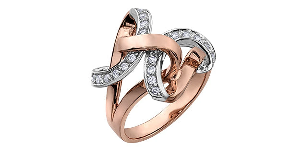 10K White & Rose Gold 0.20cttw Diamond Ring