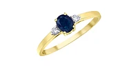 10K Yellow Gold Sapphire & Diamond Ring - 4