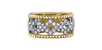 14K Yellow & White Gold 0.85cttw White Diamond Ring