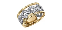 14K Yellow & White Gold 0.85cttw White Diamond Ring