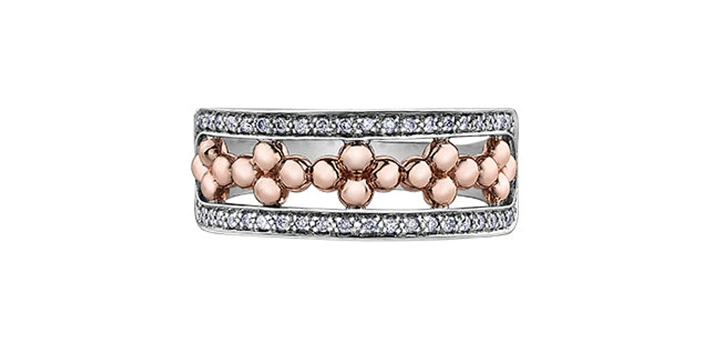 10K White & Rose Gold 0.17cttw Diamond Ring