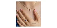 10K White Gold Tanzanite and Diamond Ring - Size 7