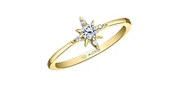 14K Yellow Gold 0.16cttw Canadian Diamond Star Ring