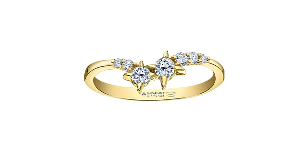 14K Yellow Gold 0.25cttw Canadian Diamond Shooting Star Ring