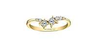 14K Yellow Gold 0.25cttw Canadian Diamond Shooting Star Ring