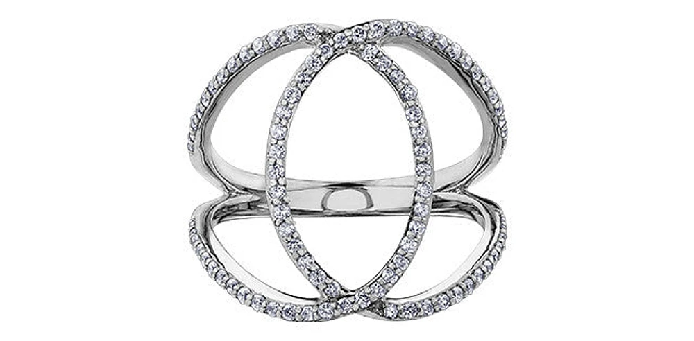 10K White Gold 0.45cttw Diamond Ring, 6.5 - /