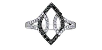 10K White Gold 0.37cttw White & Black Diamond Ring
