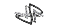 10K White Gold 0.25cttw White & Black Diamond Ring