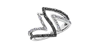 10K White Gold 0.25cttw White & Black Diamond Ring