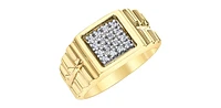 10K Yellow Gold 0.25cttw Diamond Gents Ring, 10 - /