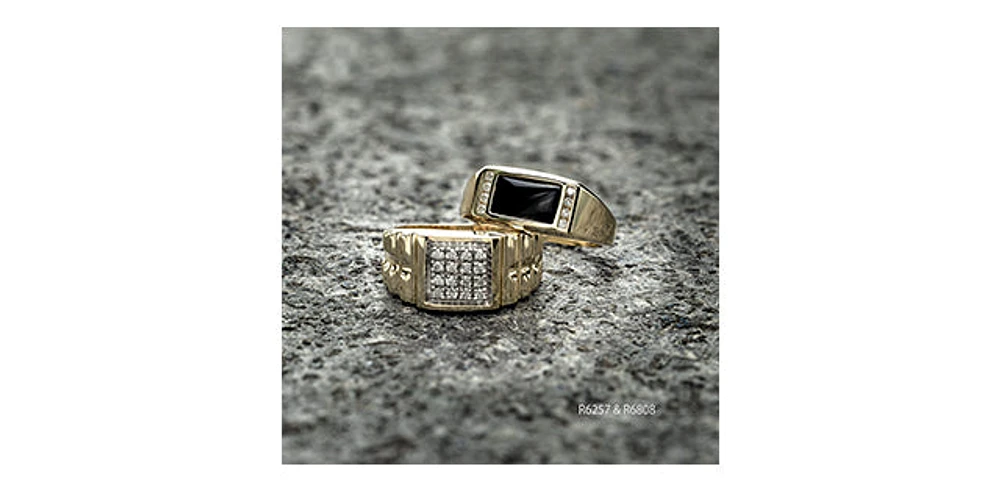 10K Yellow Gold 0.25cttw Diamond Gents Ring, 10 - /