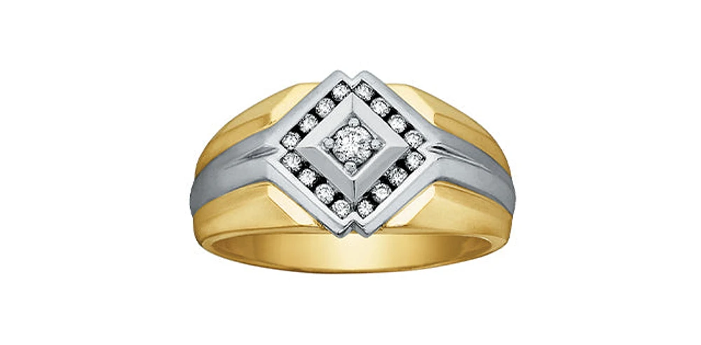 10K Yellow Gold 0.30cttw Diamond Gents Ring, 10