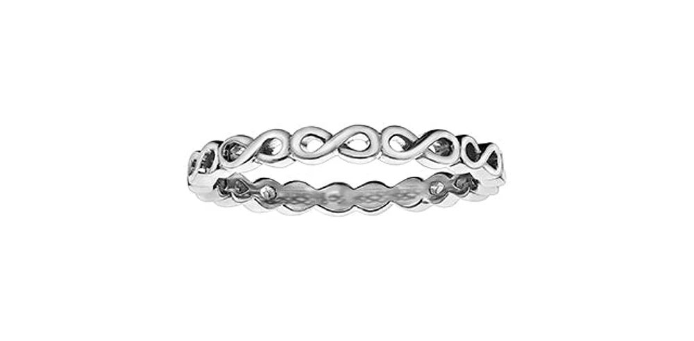 10K White or Yellow Gold Infinity Ring - /