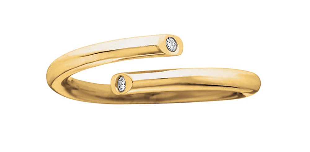 10K Diamond Bypass Ring - / Gold