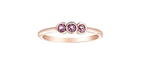 10K Rose Gold 0.30cttw Genuine Rhodalite Garnet Ring, size 6.5