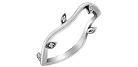 10K White Gold 0.02cttw Diamond Vine Band