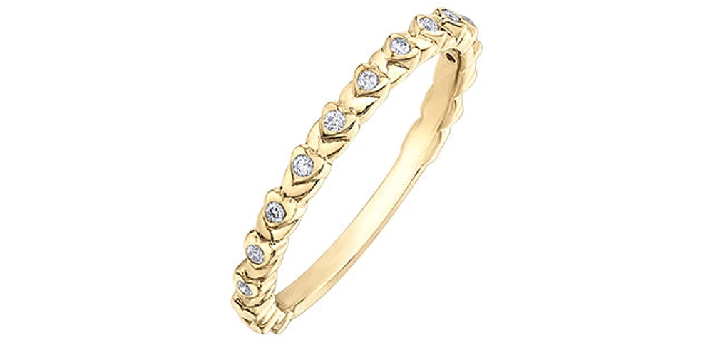 10K Yellow Gold 0.07cttw Diamond Ring