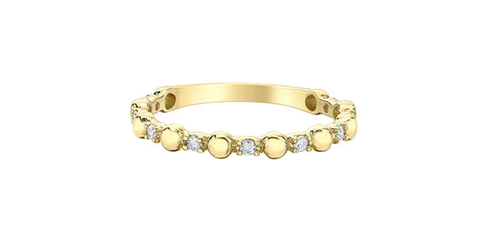 10K Yellow Gold 0.10cttw Diamond Ring, size 6.5