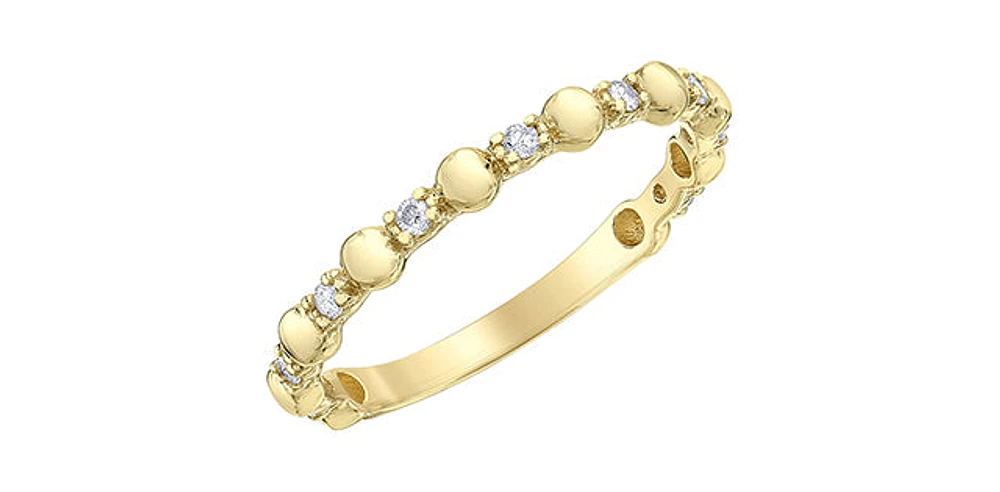 10K Yellow Gold 0.10cttw Diamond Ring, size 6.5