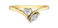 10K Yellow Gold White Topaz and Diamond Ring