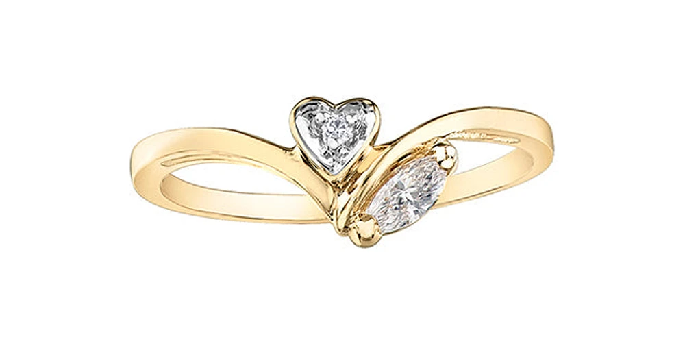 10K Yellow Gold White Topaz and Diamond Ring