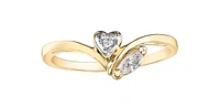 10K Yellow Gold White Topaz and Diamond Ring