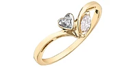 10K Yellow Gold White Topaz and Diamond Ring