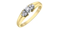 10K Yellow Gold 0.20cttw Canadian Diamond Engagement Ring, 6.5 - / White