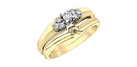 10K Yellow Gold 0.20cttw Canadian Diamond Engagement Ring, 6.5 - / White