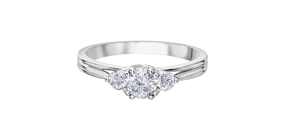 14K  White Gold 0.60cttw Canadian Diamond Engagement Ring - /