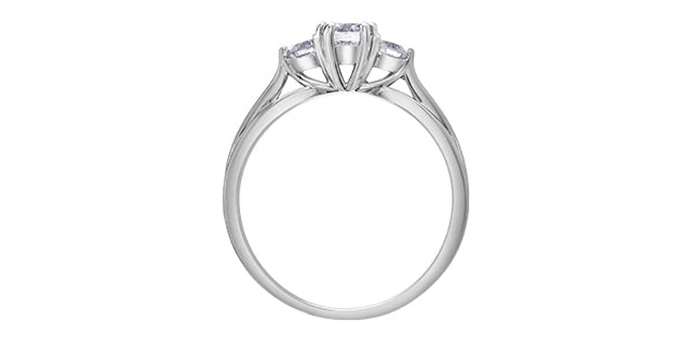 14K  White Gold 0.60cttw Canadian Diamond Engagement Ring - /