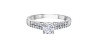 14K White Gold 0.75cttw Canadian Diamond Engagement Ring, Size 6.5