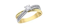 14K Yellow and White Gold 0.50cttw Canadian Diamond Engagement Ring - /
