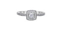 10K White Gold 0.40cttw Canadian Diamond Engagement Ring, Size 6.5