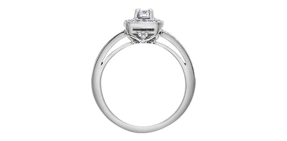 10K White Gold 0.40cttw Canadian Diamond Engagement Ring, Size 6.5