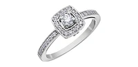 10K White Gold 0.40cttw Canadian Diamond Engagement Ring, Size 6.5