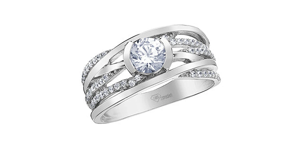 14K White Gold 0.75cttw Canadian Diamond Ring