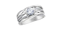 14K White Gold 0.75cttw Canadian Diamond Ring